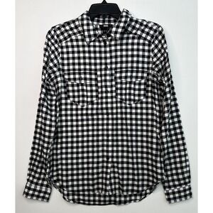 Paige‎ Mya Button Down Shirt Black White Gingham Size Small Buttery Soft $169